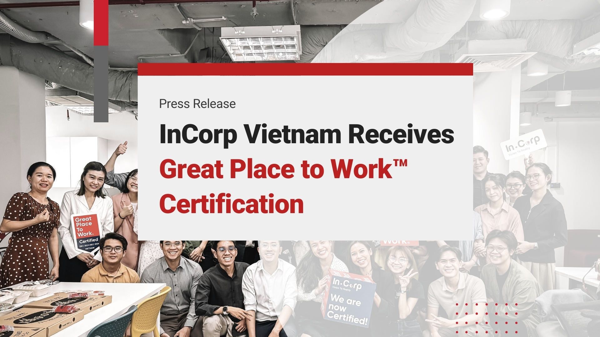 InCorp Vietnam Receives Great Place to Work™ Certification