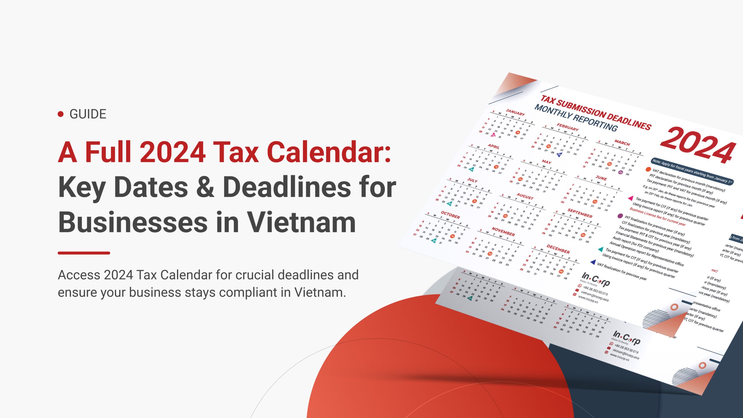 A Full 2024 Tax Calendar: Key Dates & Deadlines for Businesses in Vietnam